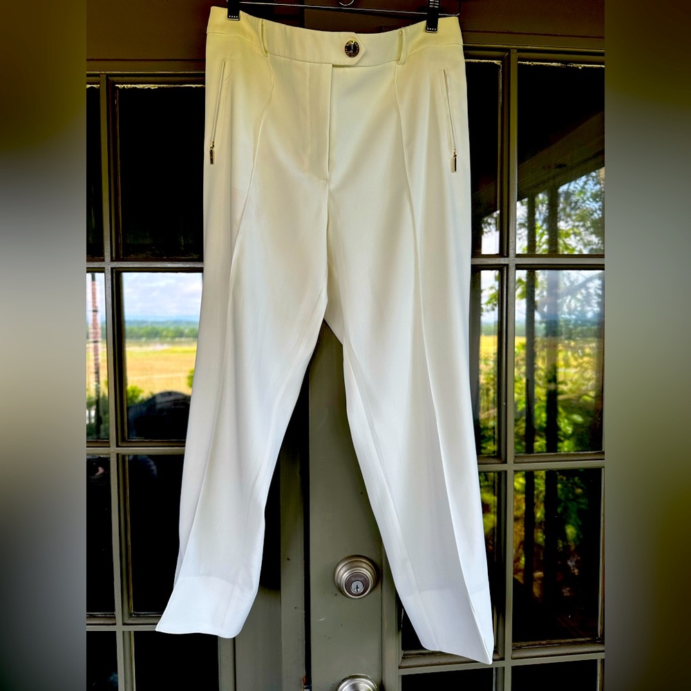 Karl Lagerfeld White Cropped Slacks